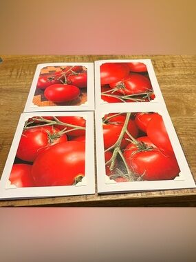 Set of 4 Tomato Photo Greeting Cards